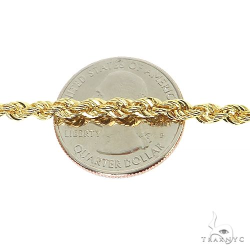 14K Yellow Gold Hollow Rope Chain 22 Inches 4.2mm 70257 - Image 6