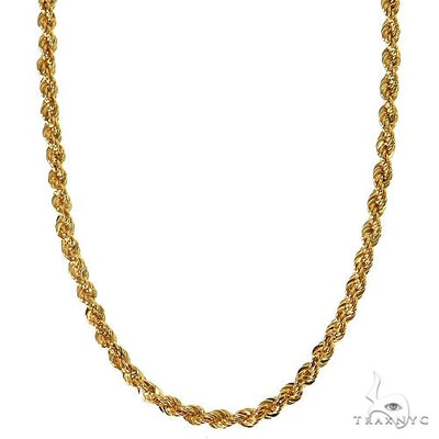 14K Yellow Gold Hollow Rope Chain 26 Inches 3.8mm   64537 - Image 1