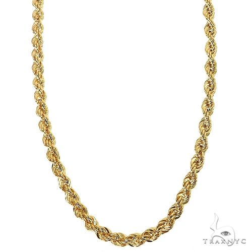 14K Yellow Gold Hollow Rope Chain 30 Inches 3.8mm   66761 - Image 1