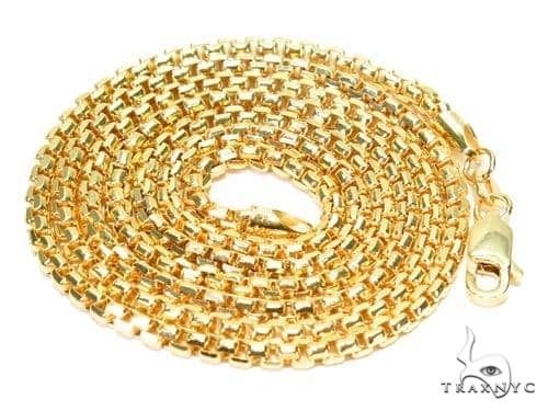 14K Yellow Gold Hollow Round Box Link Chain 20 Inches 1.5mm 70572 - Image 3