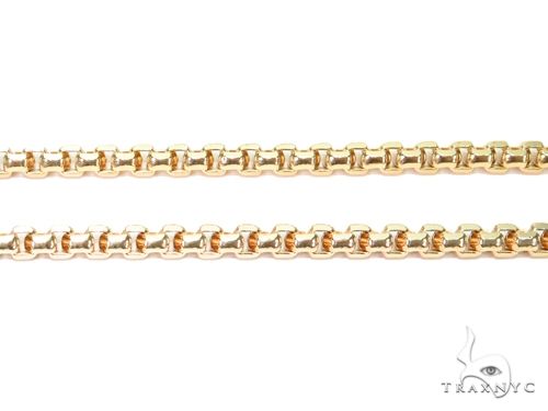 14k Yellow Gold Hollow Round Box Link Chain 22 Inches 3mm 63932 - Image 2