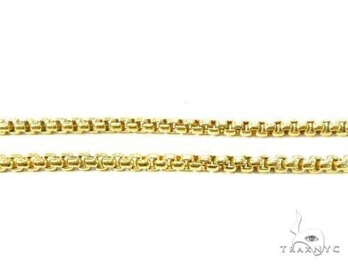 14K Yellow Gold Hollow Round Box Link Chain 30 Inches 3.5mm 70201 - Image 2