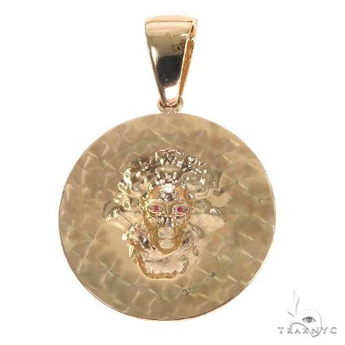 14K Yellow Gold Lion Pendant 36994 - Image 4