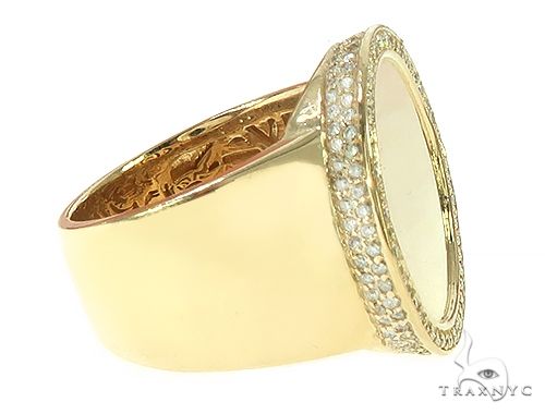 14K Yellow Gold Memorial Photo Ring 65760 - Image 3
