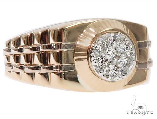 14K Yellow Gold Men's Diamond Ring 64641 - Image 2