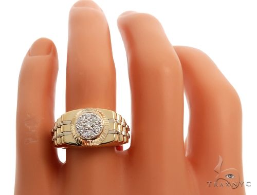 14K Yellow Gold Men's Diamond Ring 64641 - Image 8