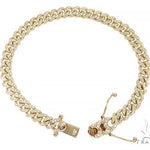 14K Yellow Gold Miami Cuban Diamond Bracelet 65224 - Image 3