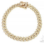 14K Yellow Gold Miami Cuban Diamond Bracelet 65225 - Image 1
