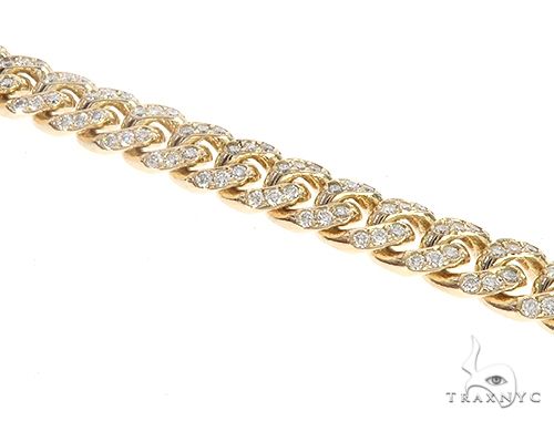 14K Yellow Gold Miami Cuban Diamond Bracelet 65225 - Image 2