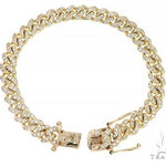 14K Yellow Gold Miami Cuban Diamond Bracelet 65225 - Image 3