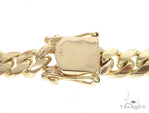 14K Yellow Gold Miami Cuban Diamond Bracelet 65225 - Image 5