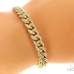 14K Yellow Gold Miami Cuban Diamond Bracelet 65225 - Image 7