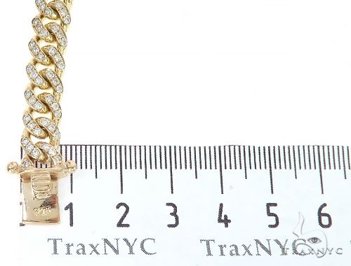 14K Yellow Gold Miami Cuban Diamond Bracelet 65225 - Image 8