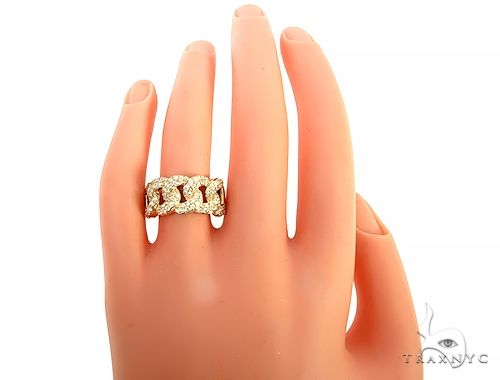 14K Gold Miami Cuban Link Diamond Ring 65851 - Image 6