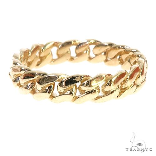 14K Yellow Gold Miami Cuban Link Ring 4.3mm 66662 - Image 1