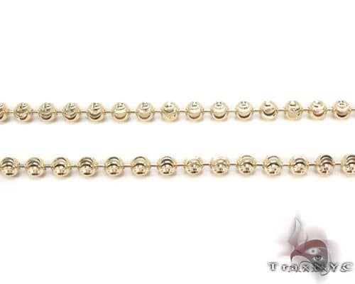 14K Yellow Gold Moon Cut Link Chain 24 Inches 4mm 64803 - Image 2