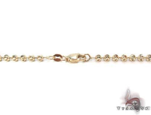 14K Yellow Gold Moon Cut Link Chain 24 Inches 4mm 64803 - Image 3