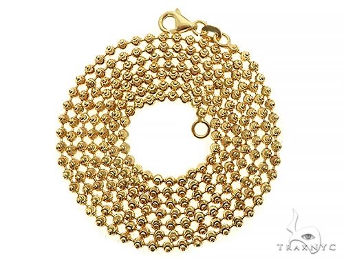 14K Yellow Gold Moon Cut Link Chain 22 Inches 2mm   66032 - Image 3
