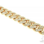 14K Yellow Gold One Row Diamond Cuban Link Bracelet 65944 - Image 2