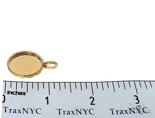 18K Yellow Gold Oval Special Edition Photo Pendant Engraved Frame 65313 - Image 7