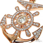 14K Yellow Gold Pave Bezel Diamond Anchor Charm Pendant 63957 - Image 3