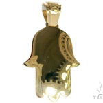 14K Yellow Gold Pave Diamond Hamsa Pendant 61613 - Image 4