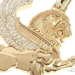 14K Yellow Gold Diamond Large Custom Royal Lion Pendant 65316 - Image 4
