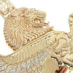 14K Yellow Gold Diamond Large Custom Royal Lion Pendant 65316 - Image 5