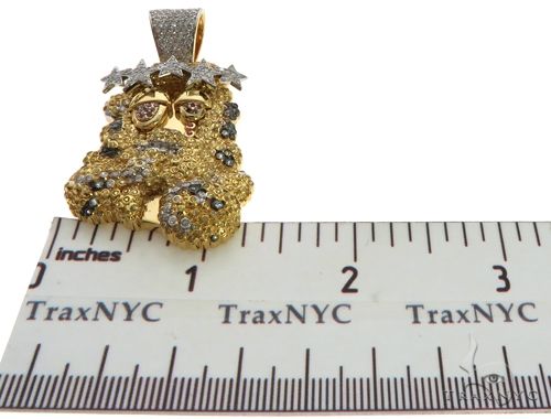 14K Yellow Gold Prong Bezel Diamond Custom Made Hip Hop Piece 63780 - Image 10
