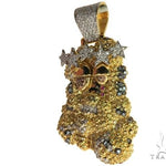 14K Yellow Gold Prong Bezel Diamond Custom Made Hip Hop Piece 63780 - Image 3