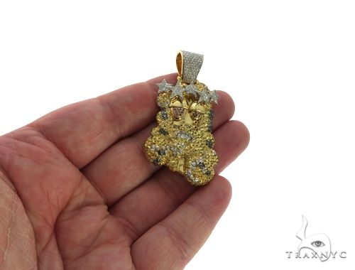 14K Yellow Gold Prong Bezel Diamond Custom Made Hip Hop Piece 63780 - Image 8