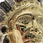 14K Yellow Gold Prong Bezel Diamond Indian Head Ring 63858 - Image 3