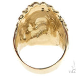 14K Yellow Gold Prong Bezel Diamond Indian Head Ring 63858 - Image 6