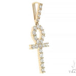 14K Yellow Gold Prong Diamond Ankh Cross 65285 - Image 2