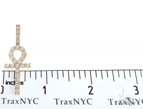 14K Yellow Gold Prong Diamond Ankh Cross 65285 - Image 6