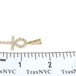 14K Yellow Gold Prong Diamond Ankh Cross 65285 - Image 7