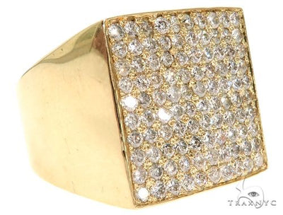 14K Yellow Gold Diamond Square Ring 61508 - Image 1