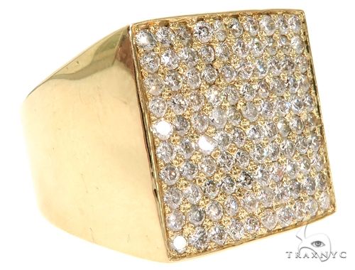 14K Yellow Gold Diamond Square Ring 61508 - Image 1