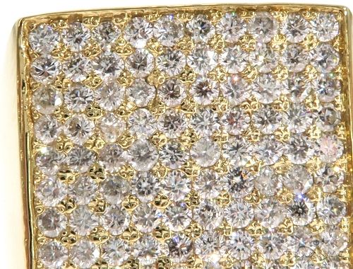 14K Yellow Gold Diamond Square Ring 61508 - Image 3