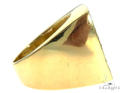 14K Yellow Gold Diamond Square Ring 61508 - Image 4
