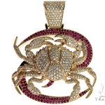 14K Yellow Gold Prong Diamond Crab Pendant 63094 - Image 1