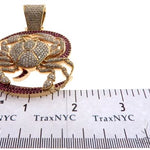 14K Yellow Gold Prong Diamond Crab Pendant 63094 - Image 10