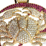 14K Yellow Gold Prong Diamond Crab Pendant 63094 - Image 7