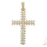 14K Yellow Gold Prong Diamond Cross 65281 - Image 1