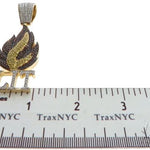 14K Yellow Gold Prong Diamond Custom Gold Flame LIT Pendant 63781 - Image 11