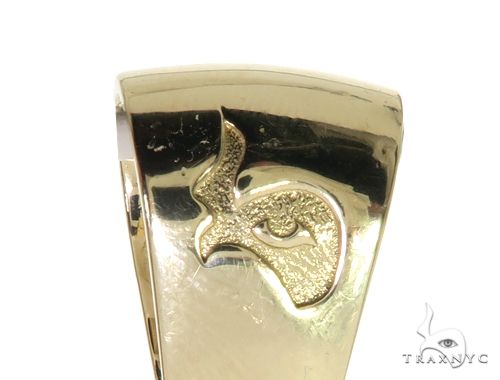 14K Yellow Gold Prong Diamond Custom Gold Flame LIT Pendant 63781 - Image 5