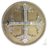 14K Yellow Gold Prong Diamond Custom Made TraxNYCs Templar Ring Knights Crusader Masonic 63117 - Image 2