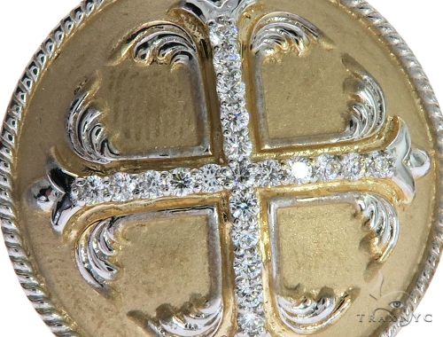 14K Yellow Gold Prong Diamond Custom Made TraxNYCs Templar Ring Knights Crusader Masonic 63117 - Image 3