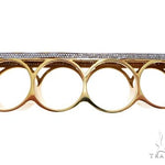 14K Yellow Gold Prong Diamond Four Finger Ring Hip Hop Style 62998 - Image 10