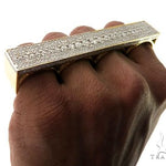 14K Yellow Gold Prong Diamond Four Finger Ring Hip Hop Style 62998 - Image 13